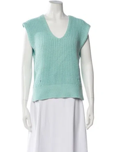 Pre-owned 360 Sweater Scoop Neck Sweater In Blue