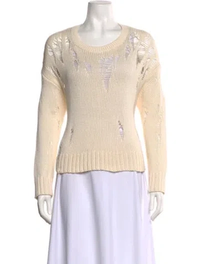 Pre-owned 360 Sweater Scoop Neck Sweater In Neutral