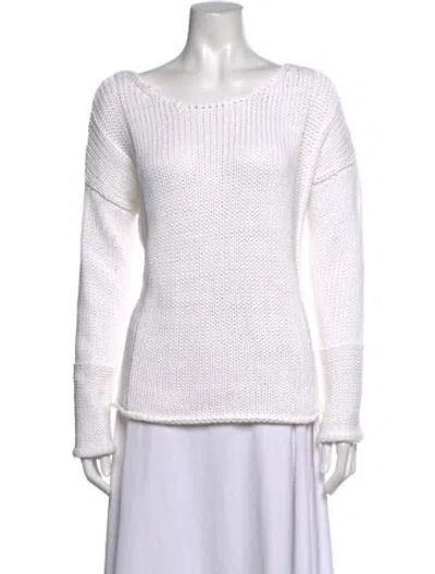 Pre-owned 360 Sweater Scoop Neck Sweater In White