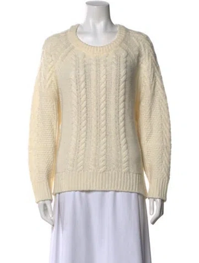 Pre-owned 360 Sweater Scoop Neck Sweater In Yellow