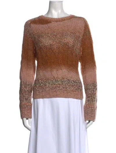 Pre-owned 360 Sweater Silk Patterned Sweater In Brown