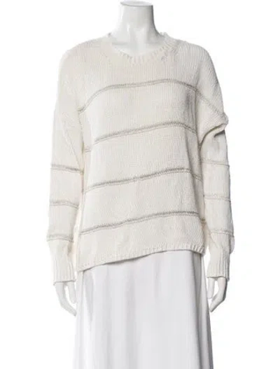 Pre-owned 360 Sweater Striped Crew Neck Sweatshirt In Neutral