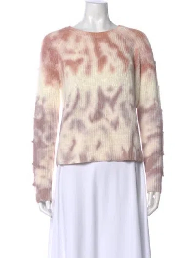 Pre-owned 360 Sweater Tie-dye Print Crew Neck Sweater In Neutrals