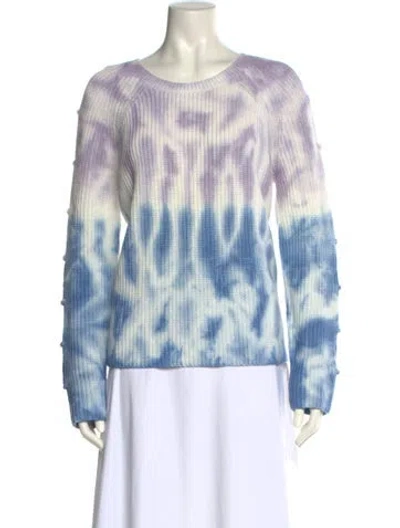 Pre-owned 360 Sweater Tie-dye Print Scoop Neck Sweater W/ Tags In Blue