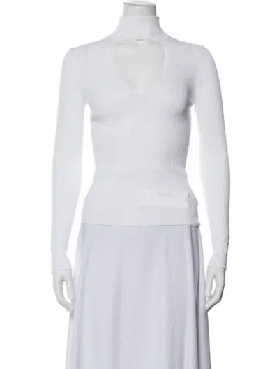 Pre-owned 360 Sweater Turtleneck Sweater In White