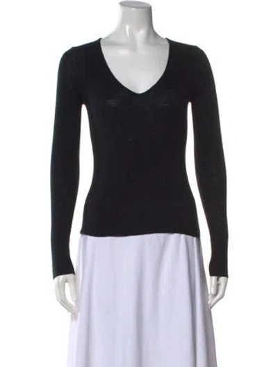 Pre-owned 360 Sweater V-neck Sweater In Black