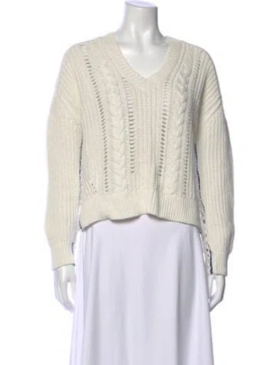 Pre-owned 360 Sweater V-neck Sweater In Neutral