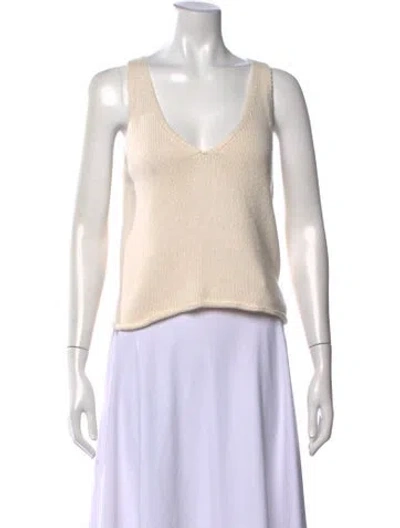 Pre-owned 360 Sweater V-neck Sweater In Neutral