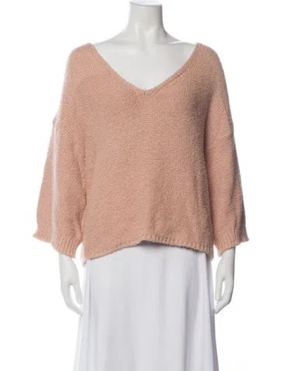 Pre-owned 360 Sweater V-neck Sweater In Neutrals