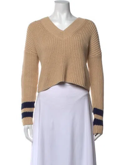 Pre-owned 360 Sweater V-neck Sweater In Neutrals
