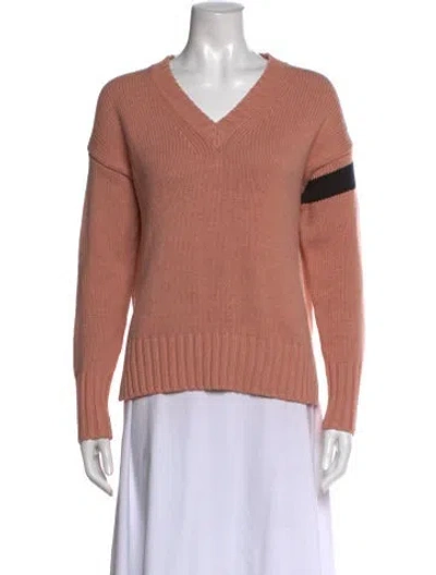 Pre-owned 360 Sweater V-neck Sweater In Pink