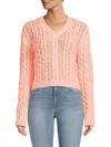 360 SWEATER WOMEN'S CELESTINA CABLE & OPEN KNIT SWEATER