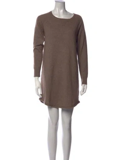 Pre-owned 360 Sweater Wool Mini Dress In Brown