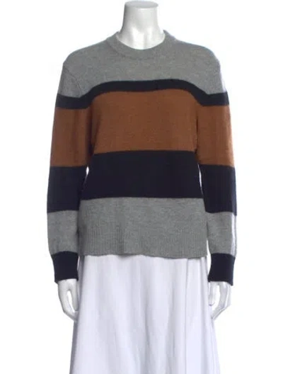 Pre-owned 360 Sweater Wool Striped Sweater In Gray
