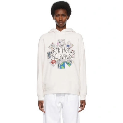 R13 Red Hot Chili Peppers Print Hoodie In Dirty White | ModeSens