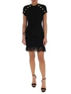 BALMAIN BALMAIN BUTTON EMBELLISHED TEXTURED MINI DRESS