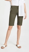 Vince Mid-rise Cotton Bermuda Shorts In Tea Leaf