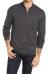 Nordstrom Half Zip Cotton & Cashmere Pullover In Dark Grey Heather