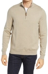 Nordstrom Half Zip Cotton & Cashmere Pullover In Tan Burrow