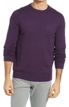 Nordstrom Cotton & Cashmere Crewneck Sweater In Purple Crown