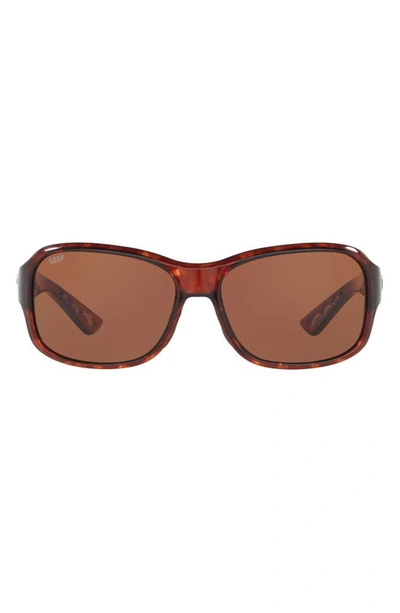 Costa Del Mar Pillow 58mm Polarized Sunglasses In Tortoise/ Copper