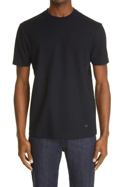 Emporio Armani Round-necked T-shirt Black  Man In Blu Navy Logo