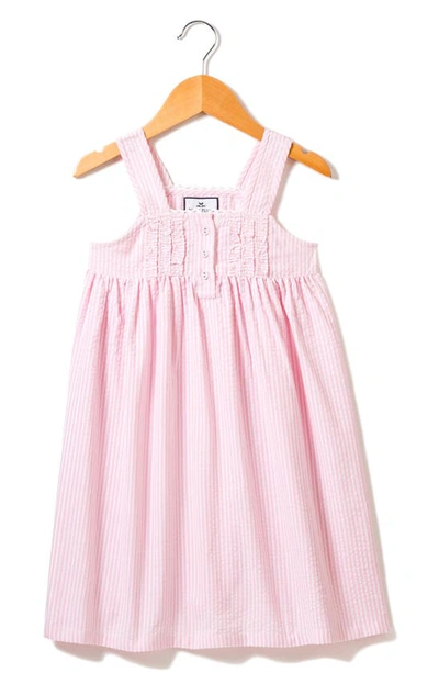Petite Plume Kids' Charlotte Seersucker Nightgown In Pink