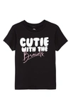 TYPICAL BLACK TEES KIDS' CUTIE WITH THE BRAIDS GRAPHIC TEE,TBT007