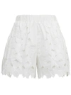 Red Valentino Butterfly Cut-out Taffeta Shorts In White