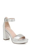 27 Edit Briar Platform Sandal In Silver Metallic Leather