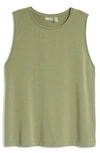 Zella Work For It Easy Tank Top In Olive Branch