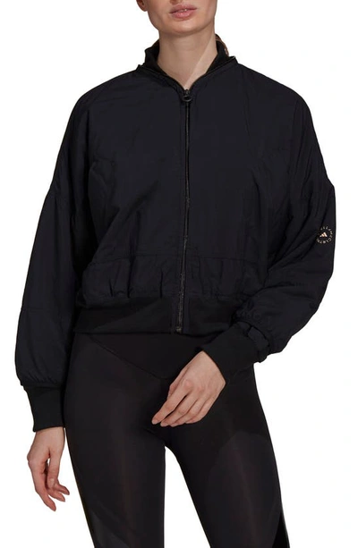 Adidas By Stella Mccartney Logo-print Bomber Jacket In Black