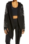 BLANC NOIR DRAPE FRONT MIXED MEDIA JACKET,BLJ18700