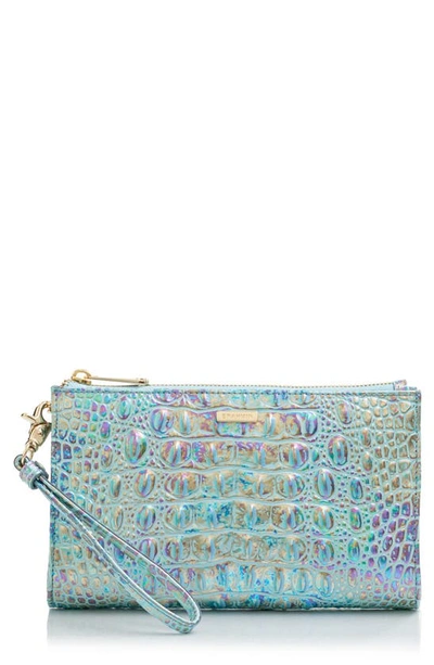 Brahmin Daisy Croc Embossed Leather Wristlet In Wonderland Melbourne