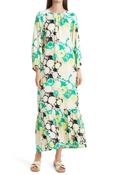 Rodebjer Wanda Floral Print High/low Dress In Spring Green | ModeSens