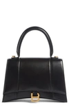 Balenciaga Black Calfskin Leather Hourglass Top Handle S Bag In Multi