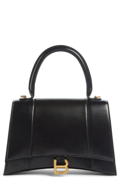 Balenciaga Black Calfskin Leather Hourglass Top Handle S Bag In Multi