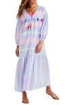 Vineyard Vines Beachy Stripe Cover-up Caftan In Breaker Blue