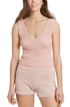 Juicy Couture Crop Sweater Tank In Rose Marble Combo