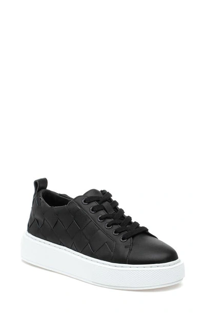Jslides Dede Platform Sneaker In Black Leather