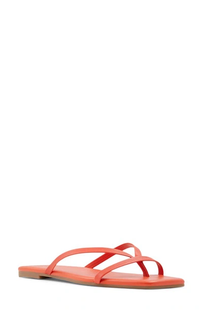 Aldo Kederi Strappy Slide Sandal In Orange Leather