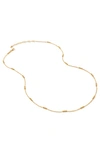 Monica Vinader Triple Beaded Chain Necklace In Yellow Gold