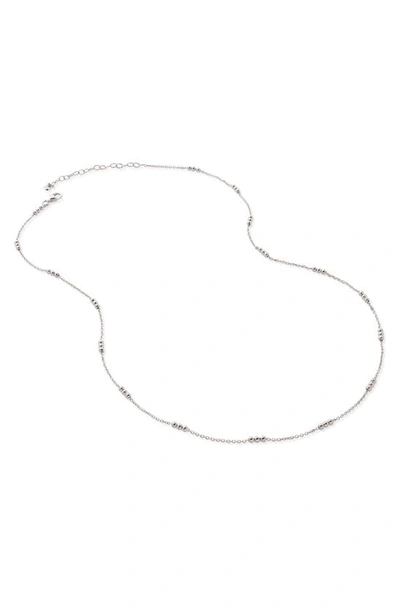 Monica Vinader Triple Beaded Chain Necklace In Silver