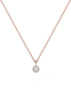 Monica Vinader Rose Gold Plated Vermeil Silver Fiji Tiny Diamond Button Single Drop Necklace In Rose Gold