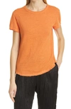 Frame Easy True Organic Linen T-shirt In Tangerine