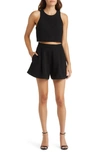 Black Halo Sanibel Crop Top & High Waist Shorts Set In Black