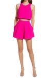 Black Halo Sanibel Crop Top & High Waist Shorts Set In Vibrant Pink