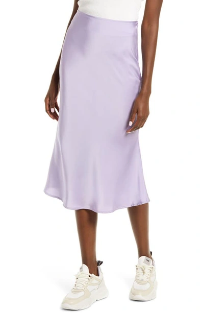 Amy Lynn Womens Lilac Jolie High-rise Satin Midi Skirt M