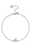 Lafonn Simulated Diamond Pave Initial Bracelet In Silver/ White A