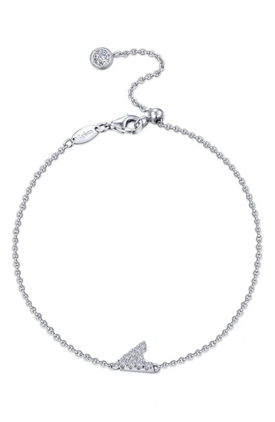 Lafonn Simulated Diamond Pave Initial Bracelet In Silver/ White A